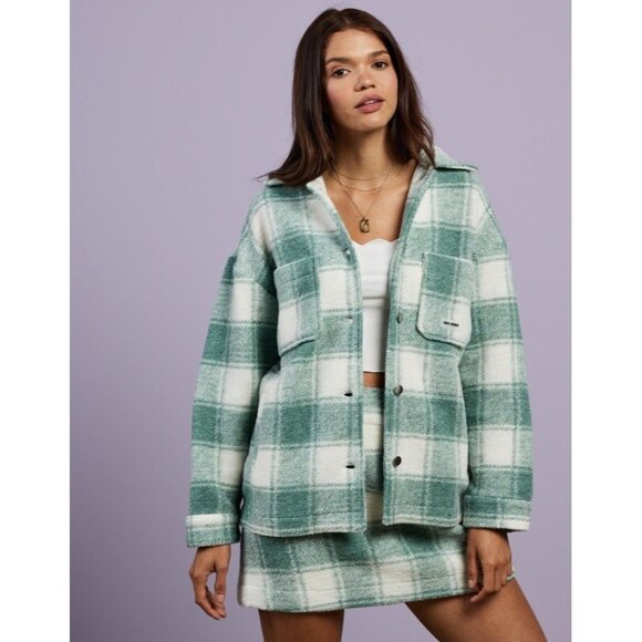 Local Heroes Jackets & Blazers - Local Heroes Twiggy Green Shirt Jacket Dark Green